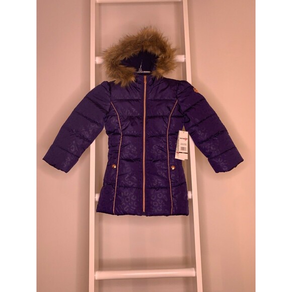 Kensiegirl Jacket Girls 4 Purple Long Sleeves Regular Hooded Full Zip Puffer New - Picture 8 of 8